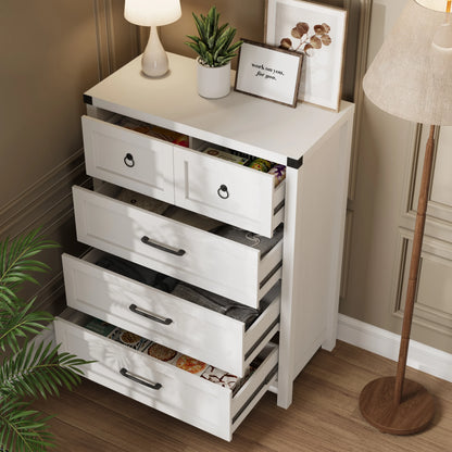 5 Drawer Chest of Drawers with Metal Handles  41'' Tall