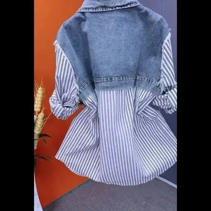 One Piece Denim Jacket & Shirt Combo