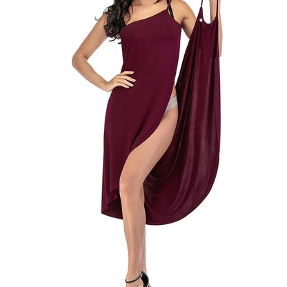 Solid Color Wrap Beach Cover Up