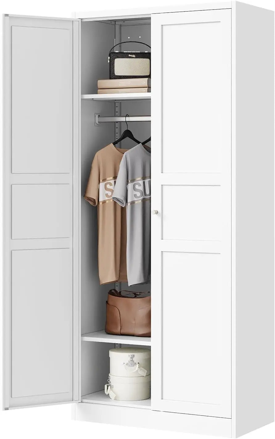 Metal Wardrobe Closet,72" H