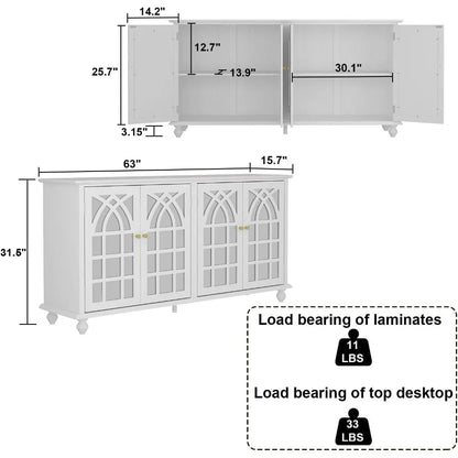 Sideboard Buffet Cabinet with Mirror Doors