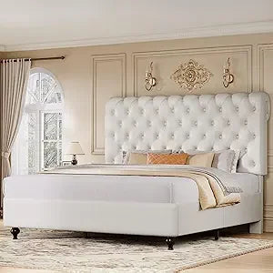Faux Leather Upholstered Platform Bed