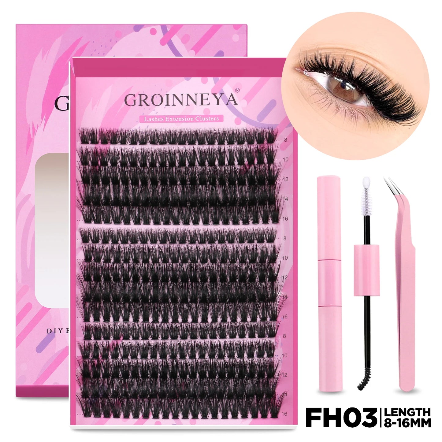 Lash Extension Kit Individual Lashes Cluster Mix Eyelashes
