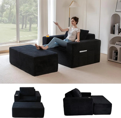 Comfy Oversized Chaise Lounge with Pillows