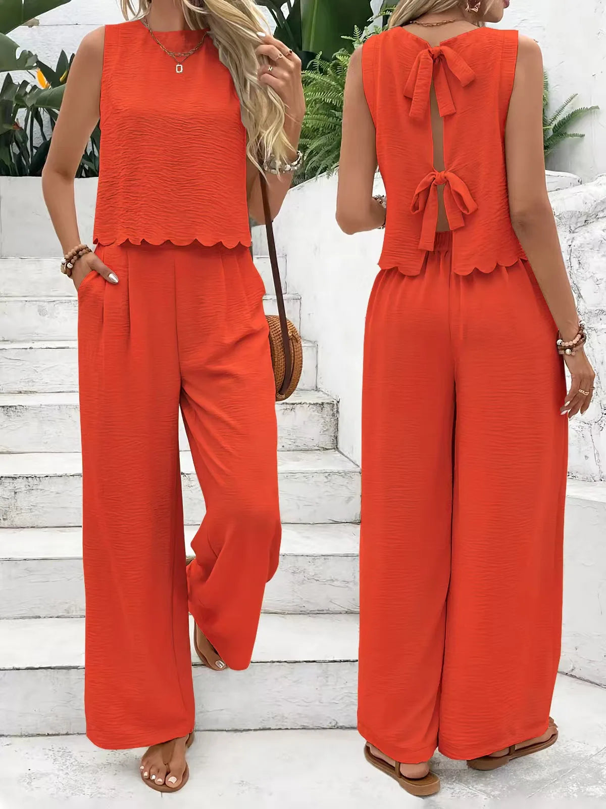 Tie-back Casual Jumpsuit