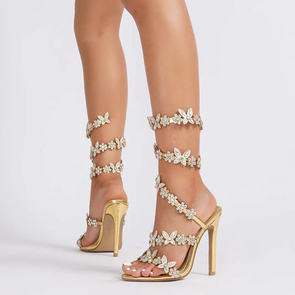 Rhinestone Gladiator Stiletto