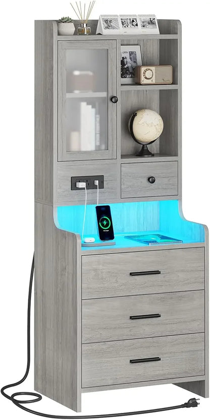 LED Night Stand with Charging Station