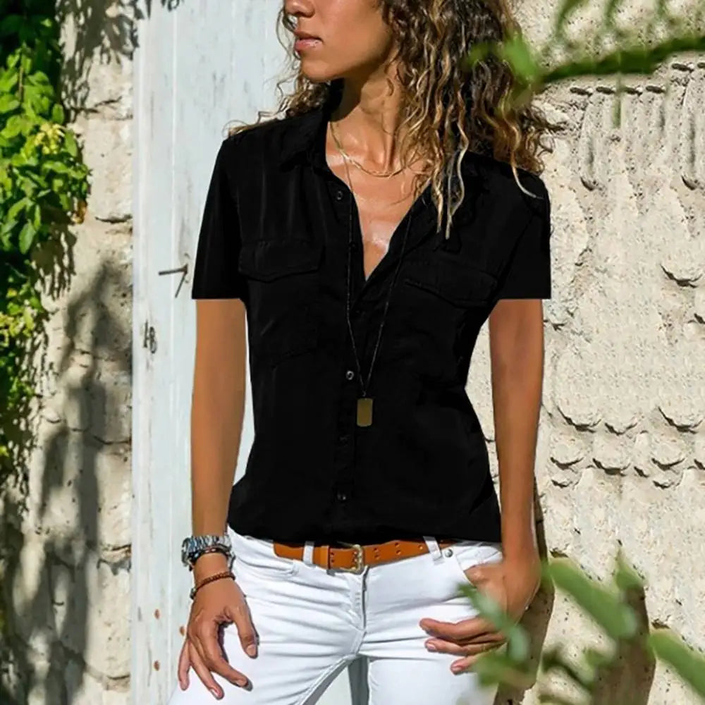 Casual Short Sleeve Button Down Shirt