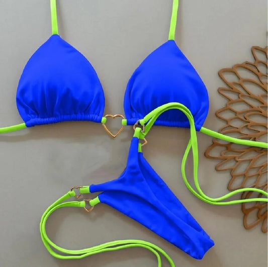 Solid Triangle Thong Swimwear