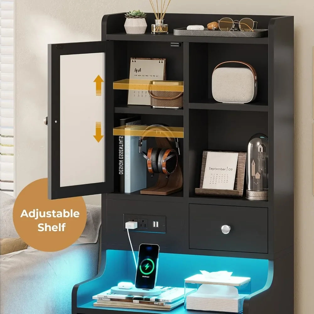 LED Night Stand with Charging Station