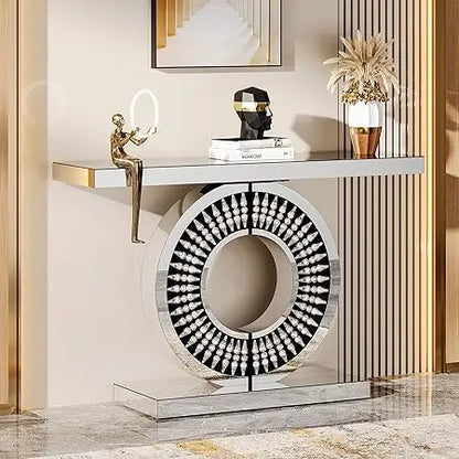 Entryway Table with Sparkling Crystal Inlays
