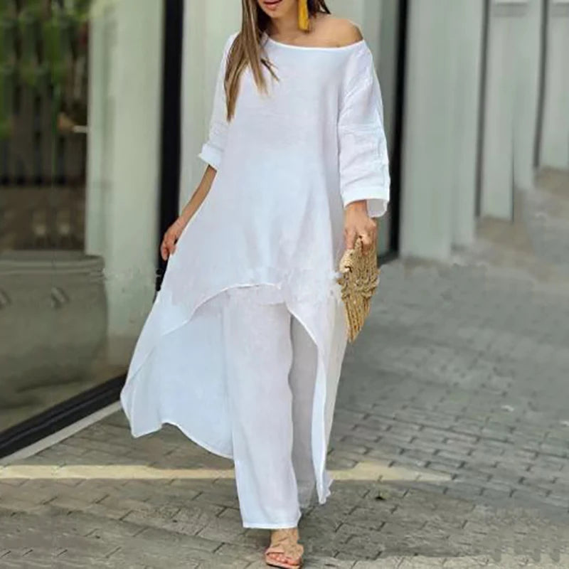 Vibrant Linen Pants Suit