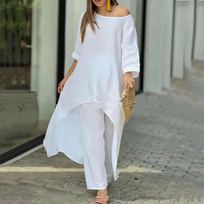 Vibrant Linen Pants Suit