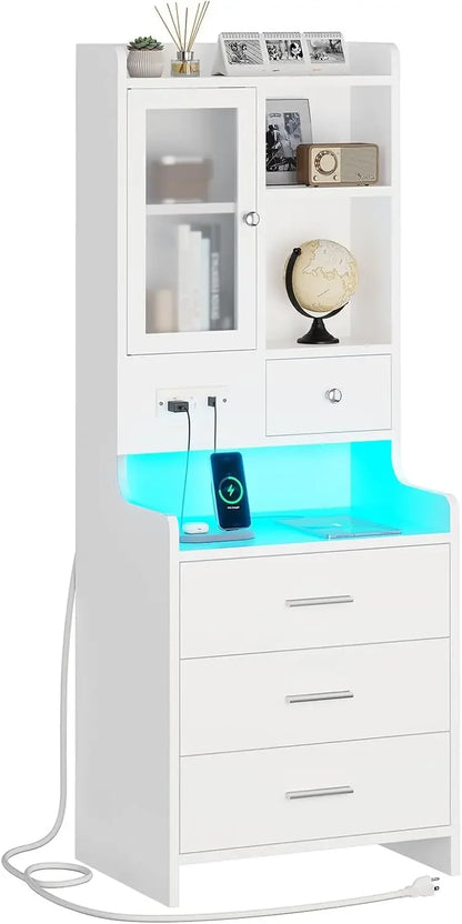 LED Night Stand with Charging Station