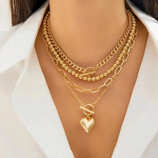 Heart Pendent Choker Set