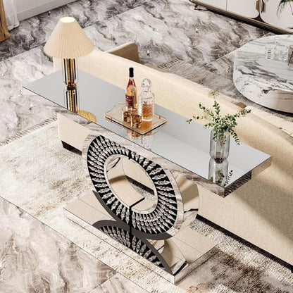 Entryway Table with Sparkling Crystal Inlays
