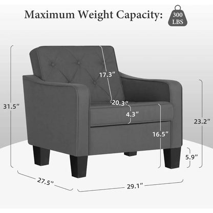 Tufted Club Chairs Set of 2,