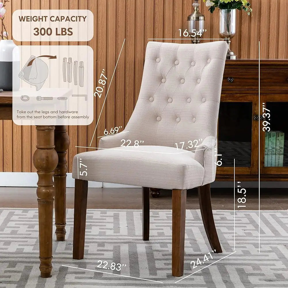 Modern Wingback Dining Chairs Set of 6
