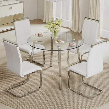 City Chic 42” Round Dining Table Set for 4,