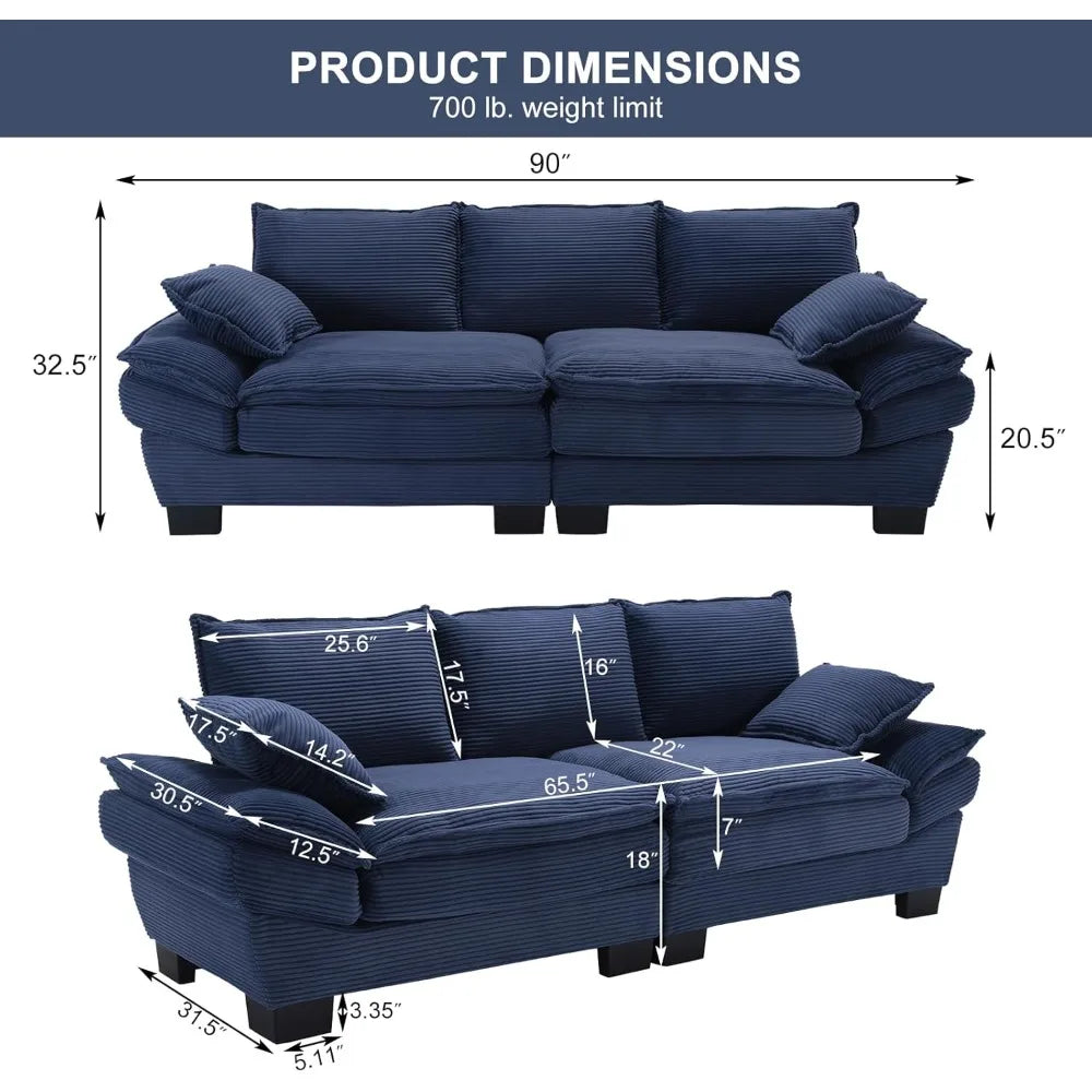 Comfy Corduroy Loveseat