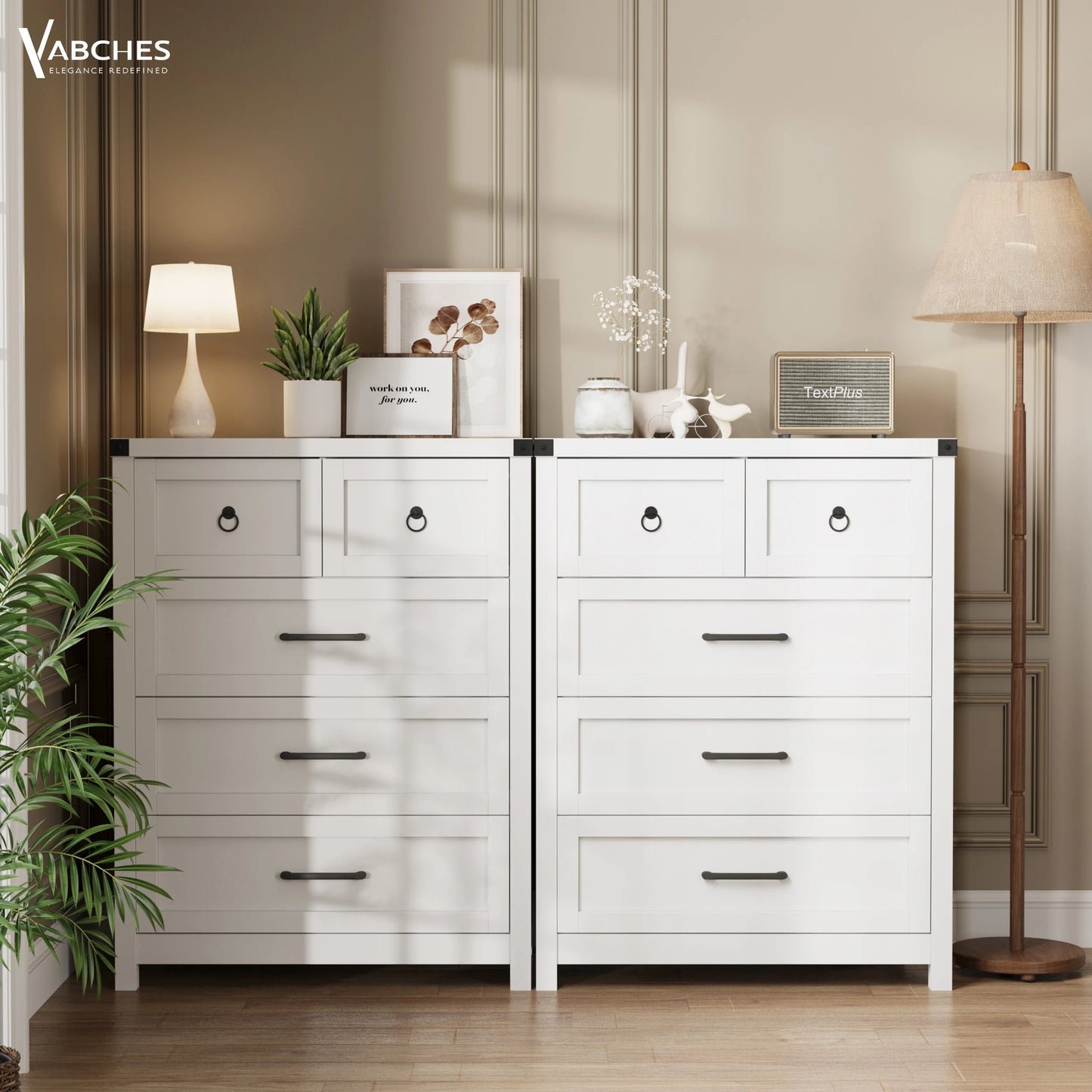 5 Drawer Chest of Drawers with Metal Handles  41'' Tall