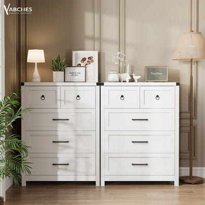 5 Drawer Chest of Drawers with Metal Handles  41'' Tall