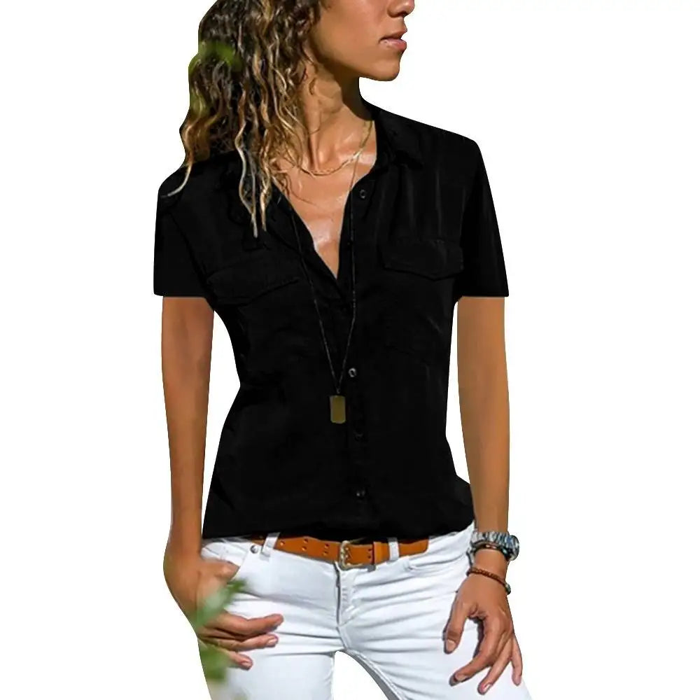 Casual Short Sleeve Button Down Shirt