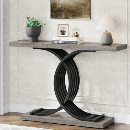 Designer Gold Entryway Table With Faux Marble