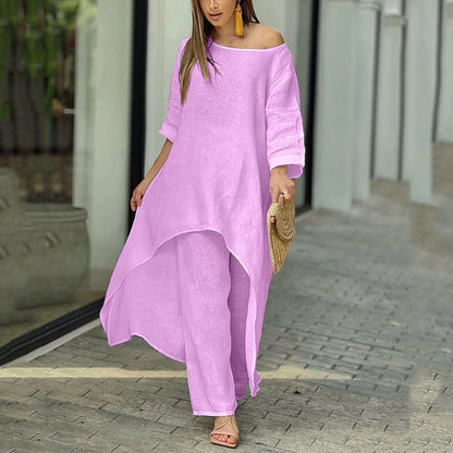 Vibrant Linen Pants Suit