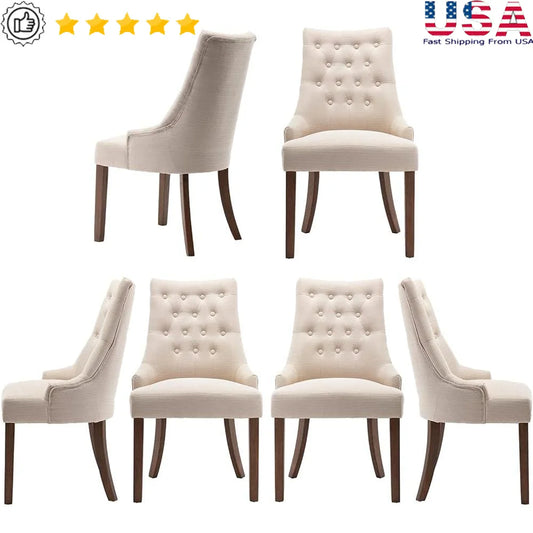 Modern Wingback Dining Chairs Set of 6
