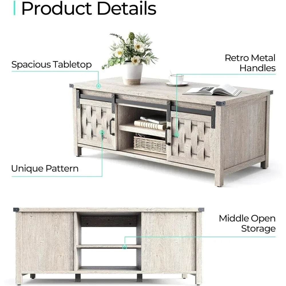 Farmhouse Cocktail Table w/ Storage