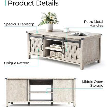 Farmhouse Cocktail Table w/ Storage