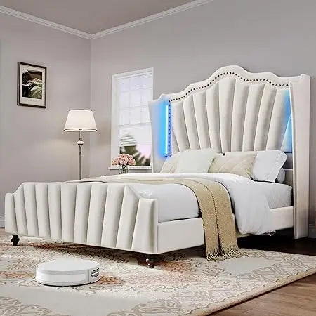 Faux Leather Upholstered Platform Bed