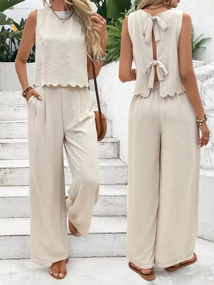 Tie-back Casual Jumpsuit