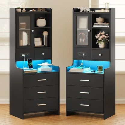 LED Night Stand with Charging Station