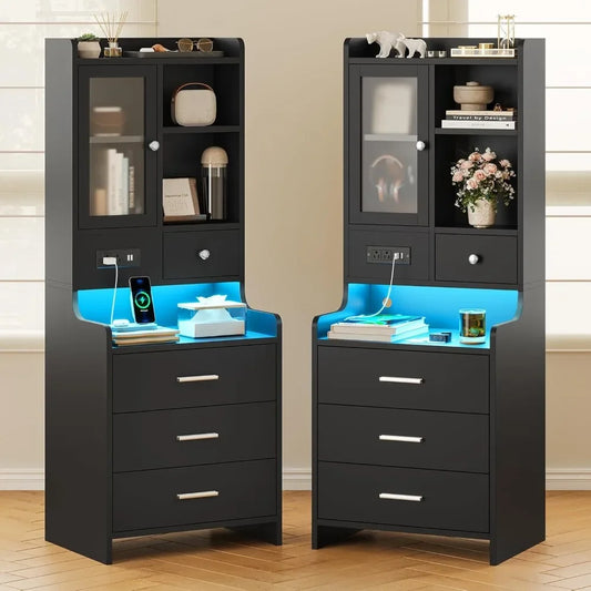 LED Night Stand with Charging Station