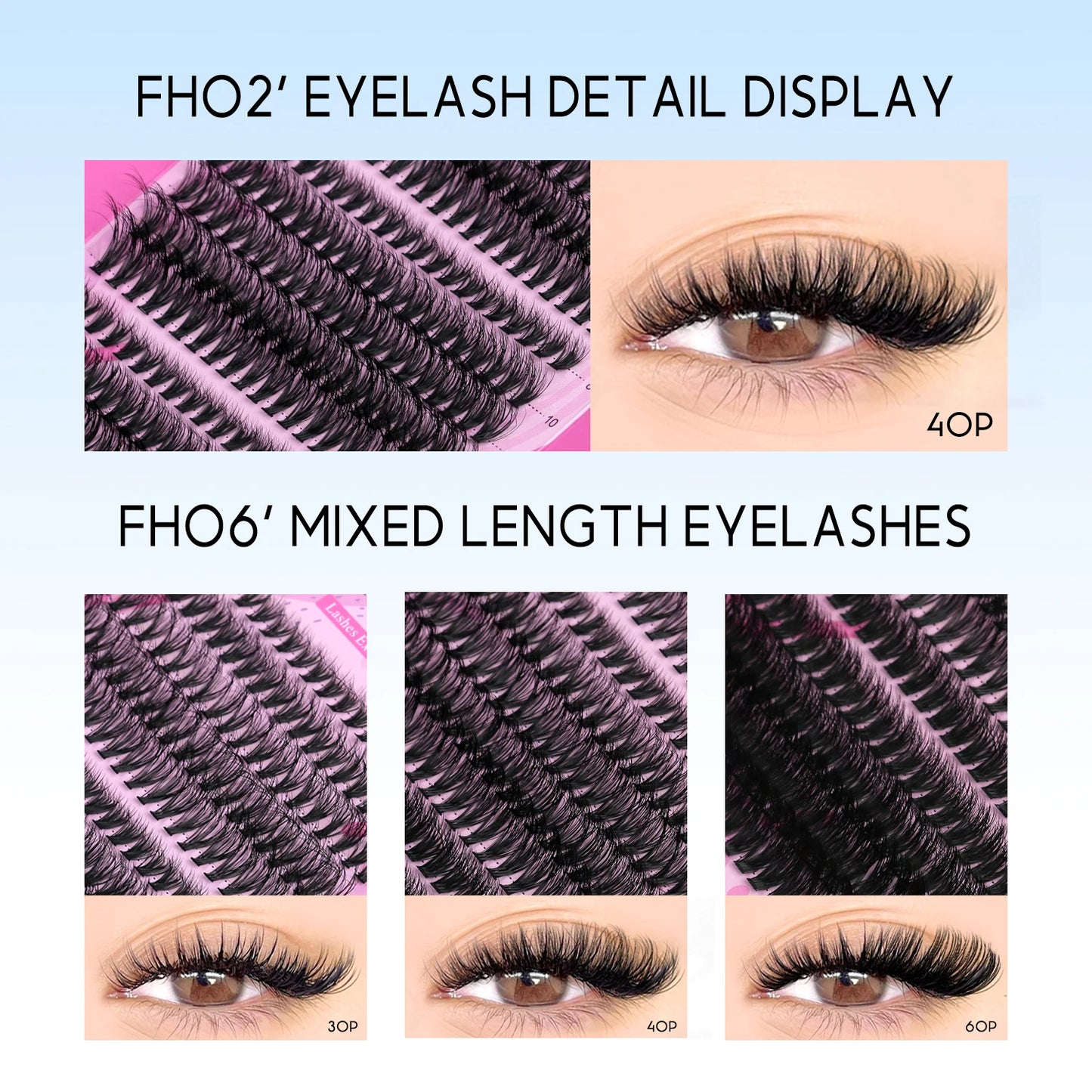 Lash Extension Kit Individual Lashes Cluster Mix Eyelashes