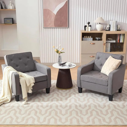 Tufted Club Chairs Set of 2,