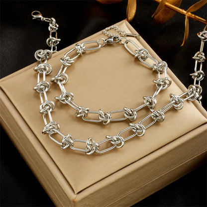 Twist Knot Necklace & Bracelet Set