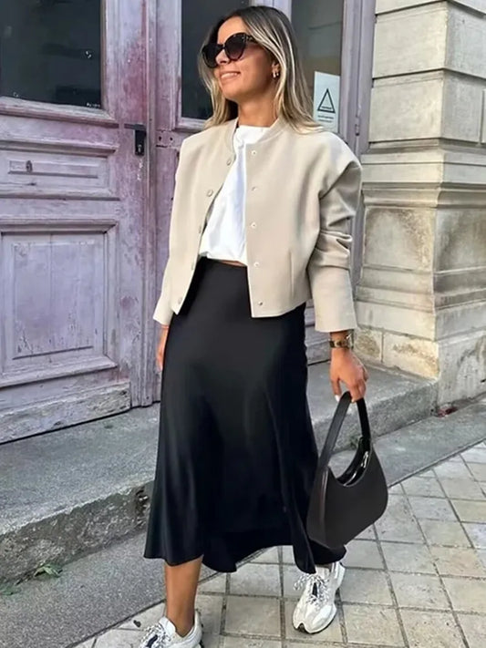 Trumpet Satin Skirt