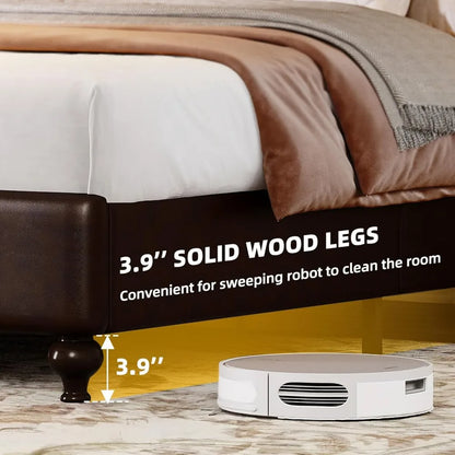 Faux Leather Upholstered Platform Bed