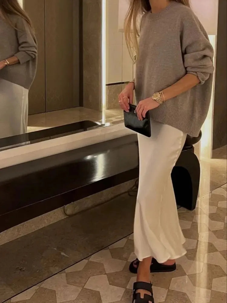 Trumpet Satin Skirt