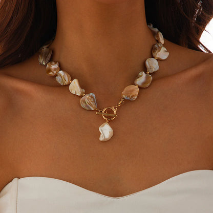 Starfish & Conch Shell Pendant Necklace