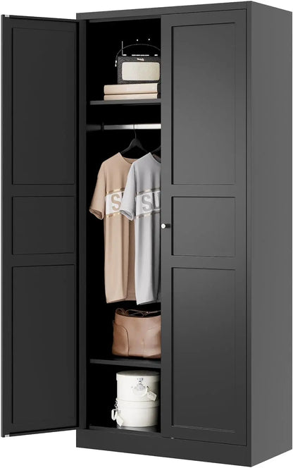 Metal Wardrobe Closet,72" H