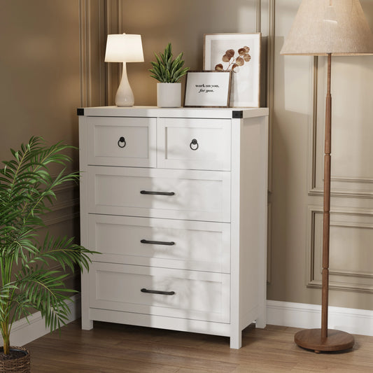 5 Drawer Chest of Drawers with Metal Handles  41'' Tall