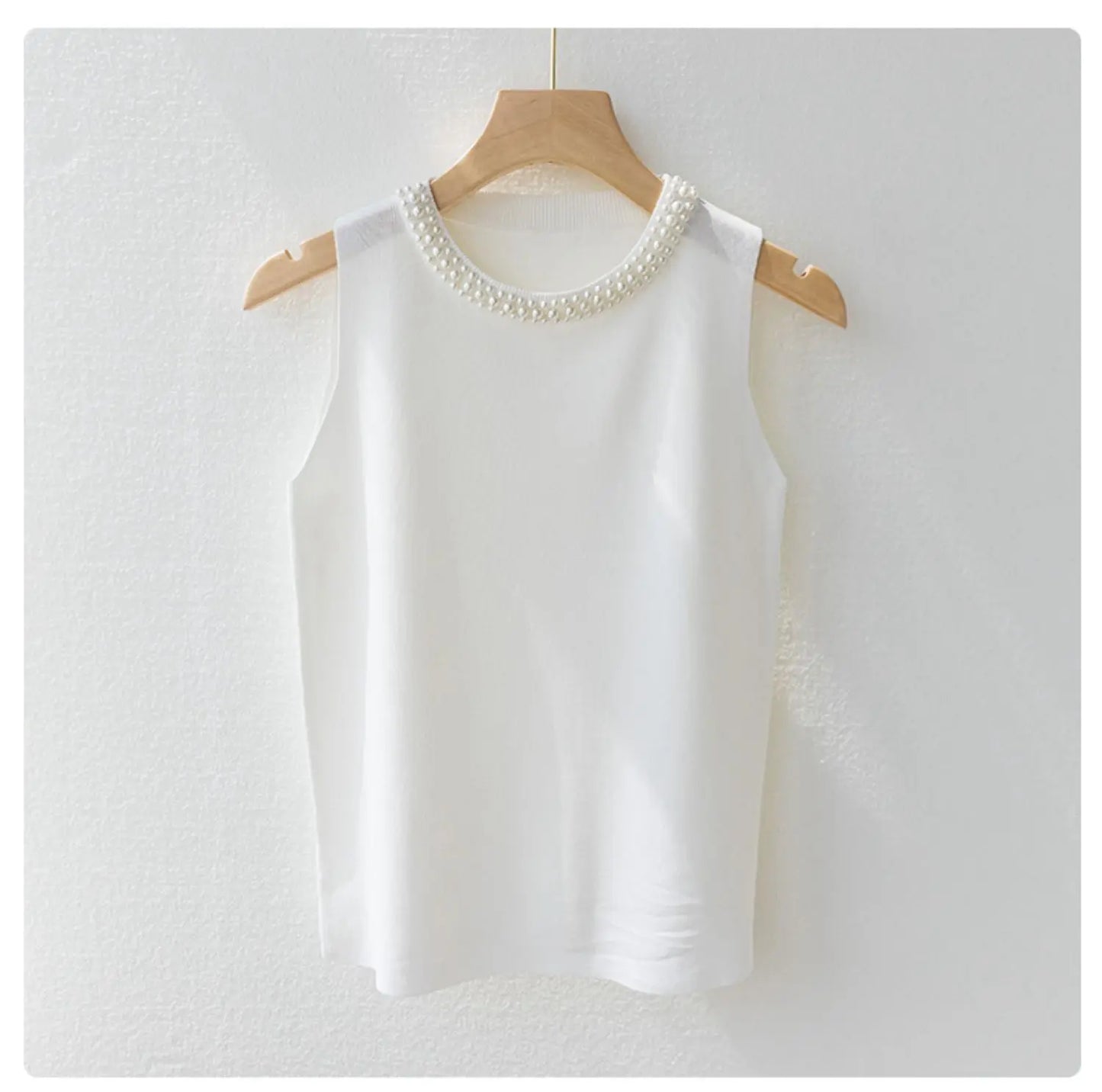 Beaded Collar Sweater Tank