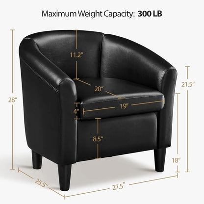 Modern Faux Leather Club Chair