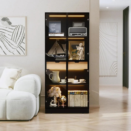 Curio Display Cabinet with Glass Doors