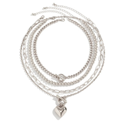 Heart Pendent Choker Set