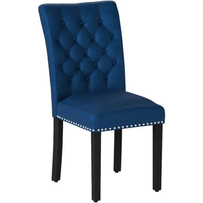 Indigo Blue Velvet Dining Chairs Set of 2